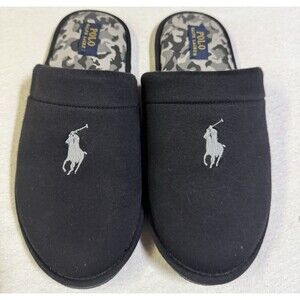 Polo Ralph Lauren Klarence Men's Black Scuff Slipper Size 9 Casual Lifestyle